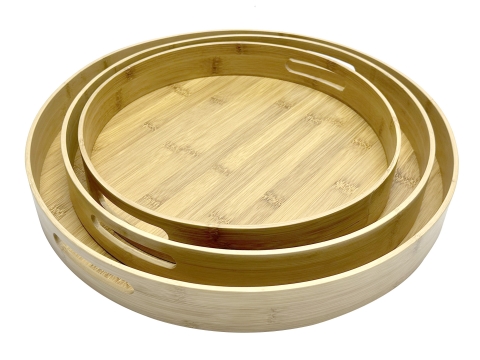 Vietnam round bamboo serving tray